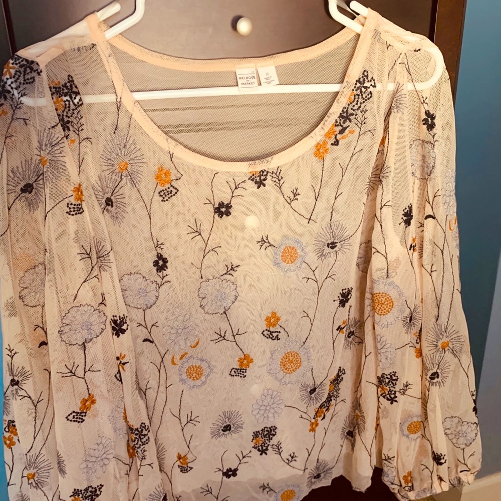 Sheer floral blouse